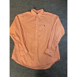 Ralph Lauren classic orange and white striped button up size XL
